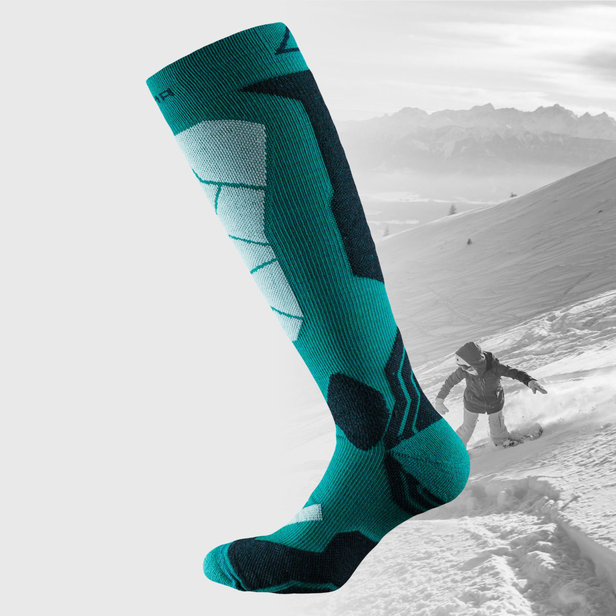Snow Leopard Mosaic Teal