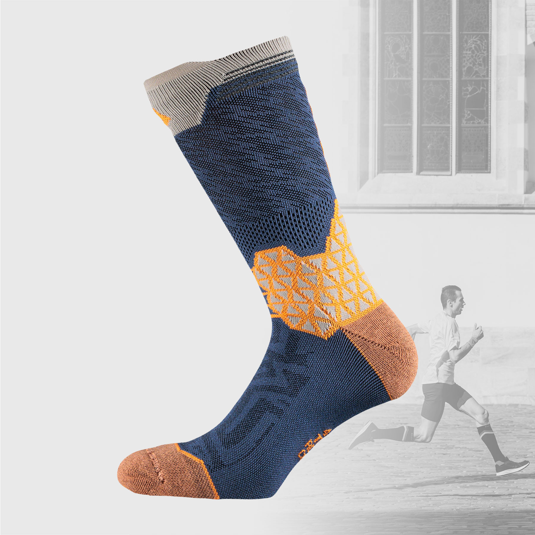 Puma Iron Blue-Trail running socks with copper technology and light compression