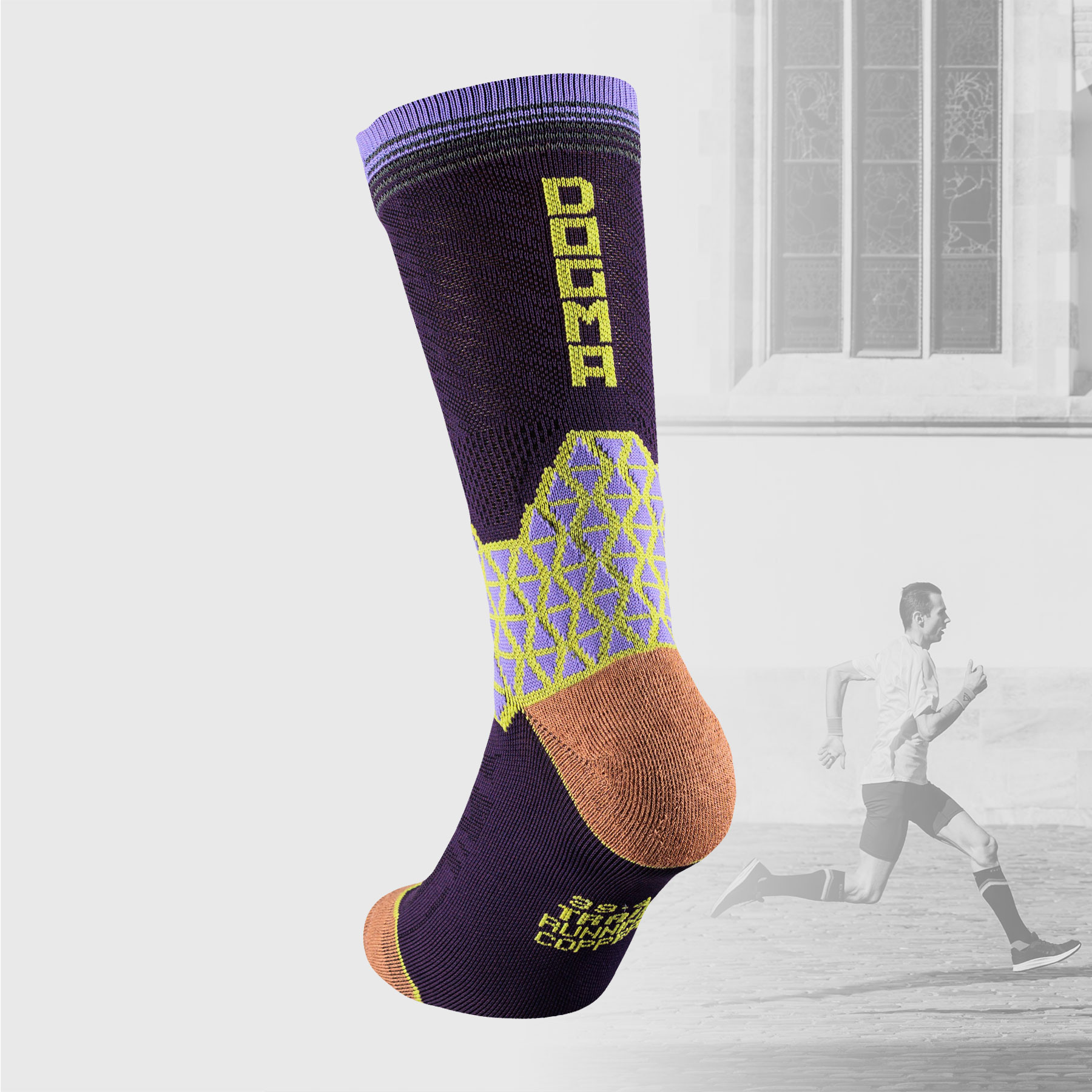 Puma Violet-Trail running socks with copper technology and light compression