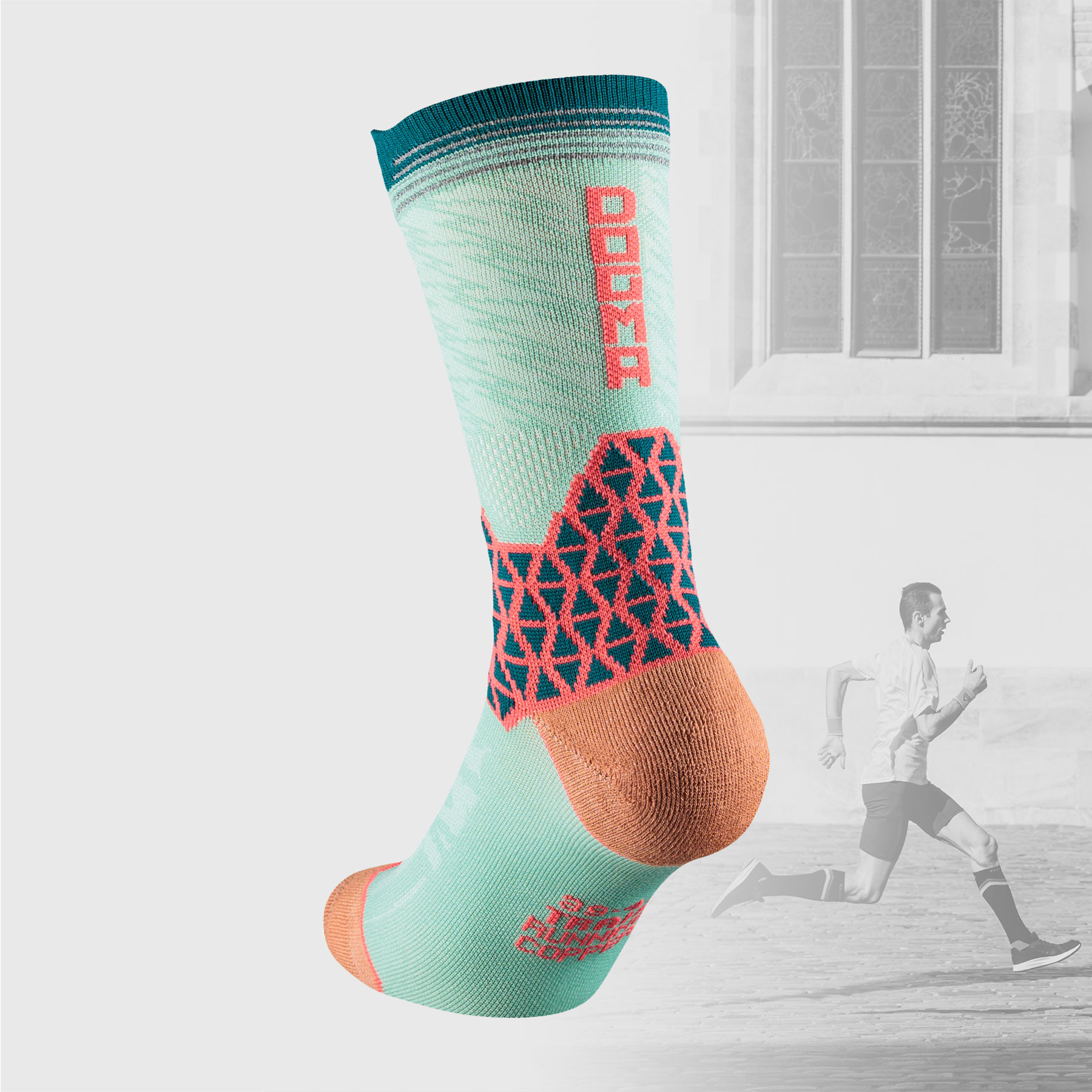 Puma Mint-Trail running socks with copper technology and light compression
