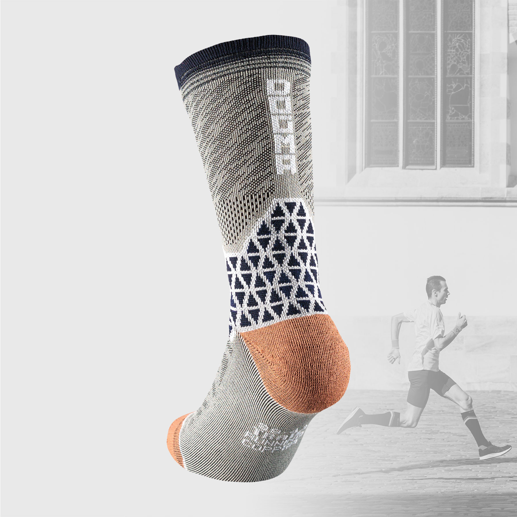 Puma Grey-Trail running socks with copper technology and light compression