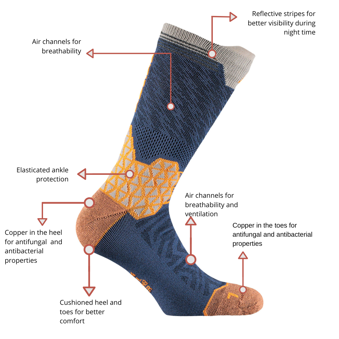 Puma Mint-Trail running socks with copper technology and light compression